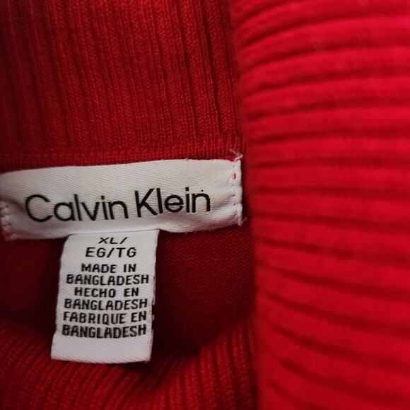 Calvin Klein Women's Red Turtle Neck Sweater XL - Picture 6 of 6